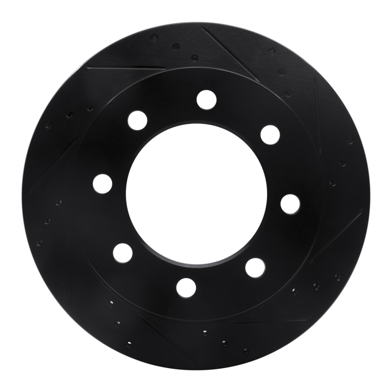 Dodge Ram 3500 Brake Rotor (1) - Rear Right - R1 Concepts - Drilled & Slotted - Black - `03-`08
